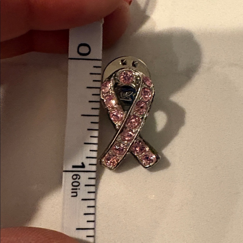 Elegant Pink Ribbon Brooch